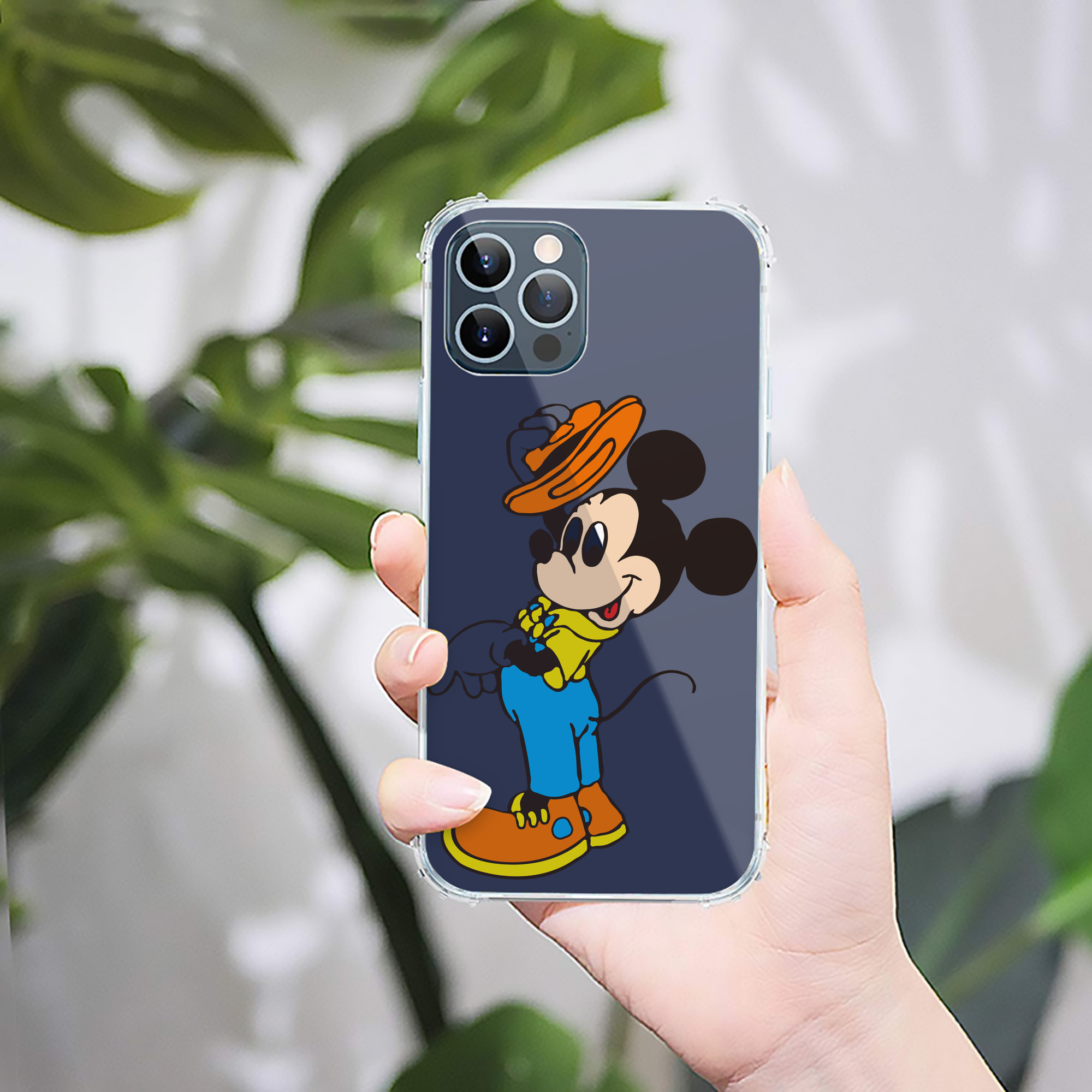（画像用） ミッキーマウス Mickey Mouse 【iPhone 12シリーズ対応】透明スマホケース（クリアソフトケース）